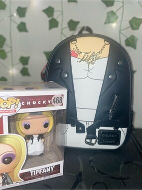 Loungefly Bride of Chucky Tiffany Mini Backpack + Funko Pop Tiffany #468 Bundle